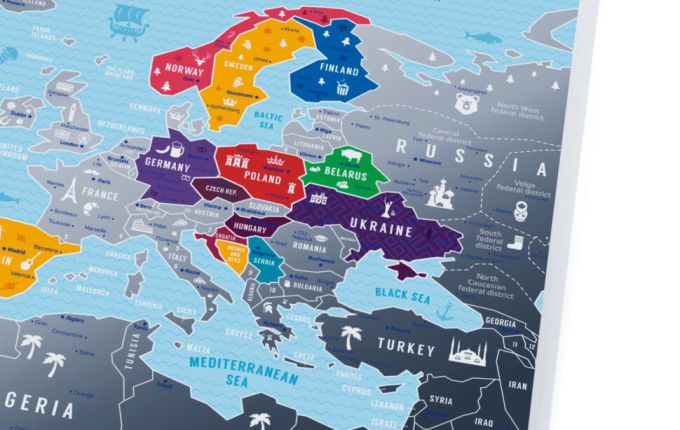 Скретч карта Європи Travel Map Silver Europe