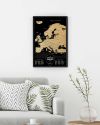 Скретч Карта Європи чорна Travel Map Black Europe