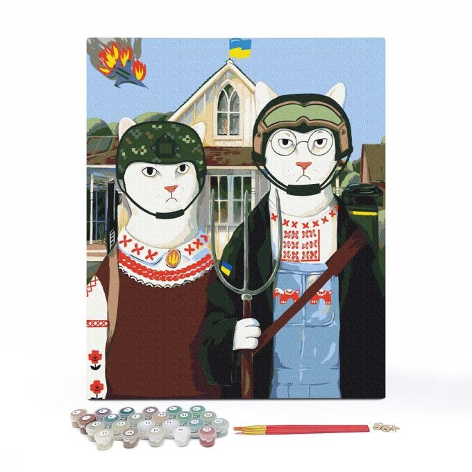 Картина за номерами "Українська Котика. Оборона"