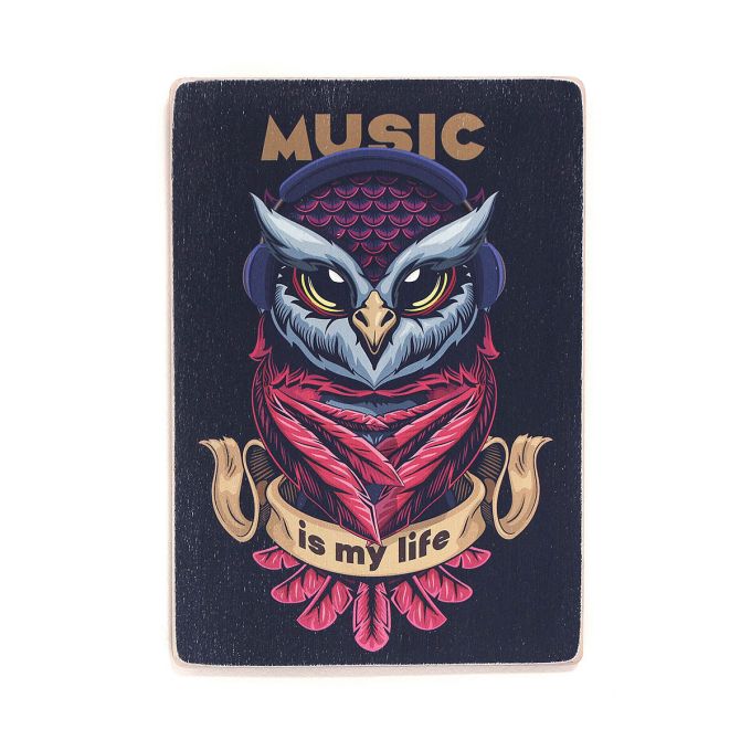 Дерев'яний постер "Music - is my life"