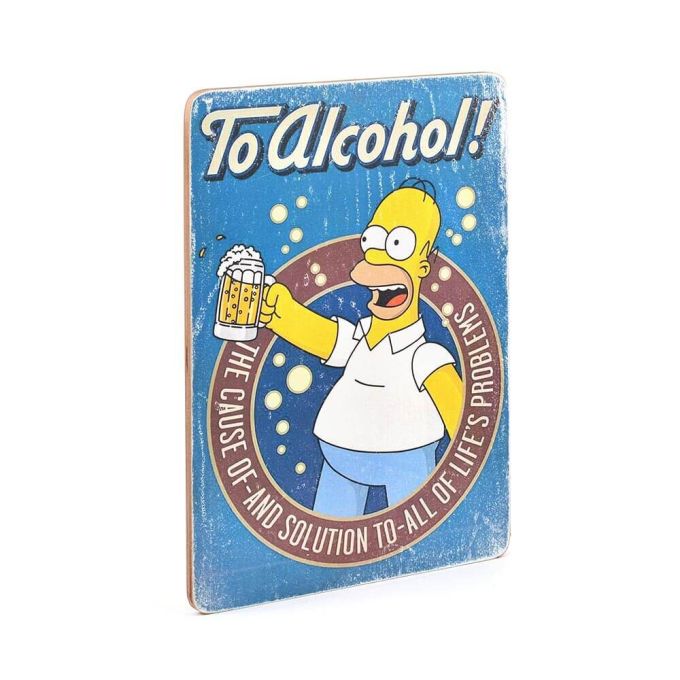 Деревянный постер "The Simpsons #3 To Alcohol (blue)"