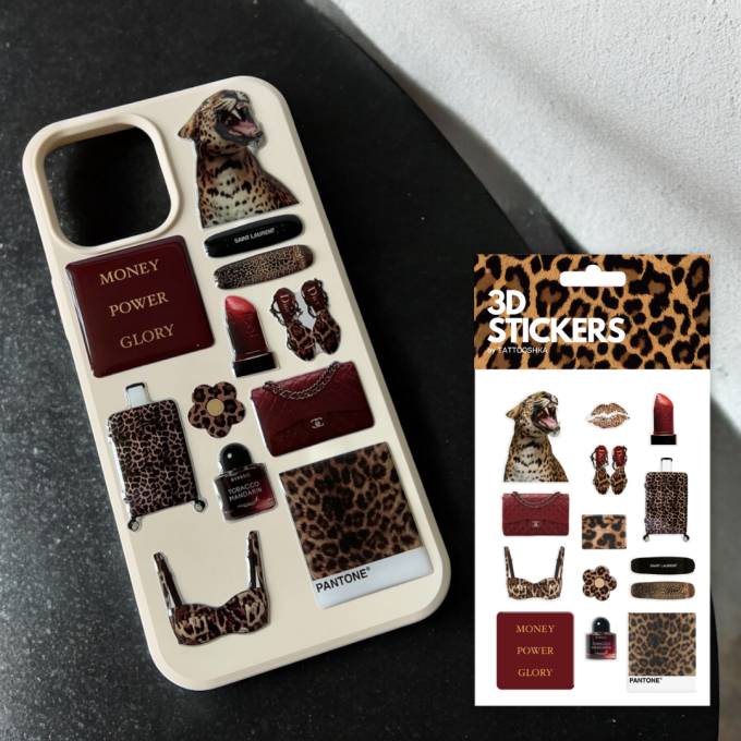 Набір 3D-стікерів "Leopard mood"