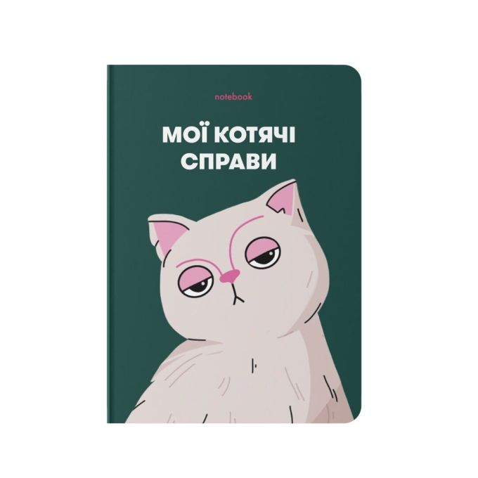Блокнот у клiтинку ORNER «Мої котячі справи» зелений