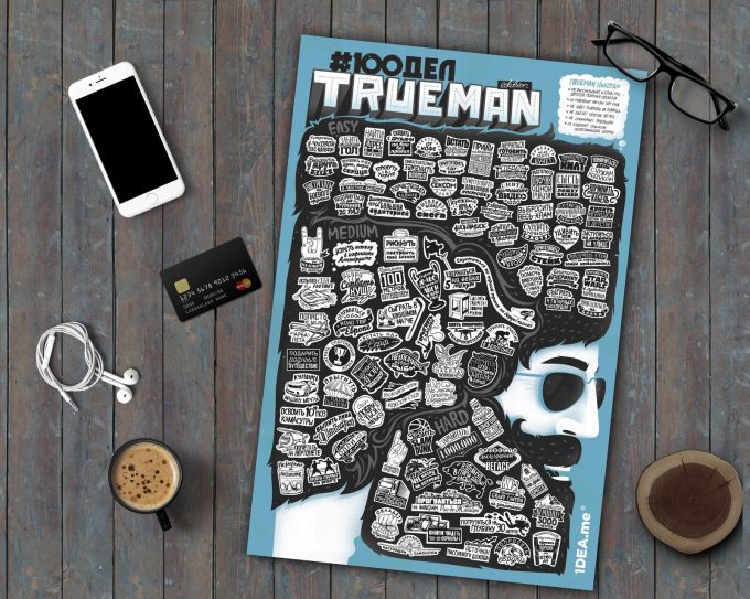 Скретч постер 100СПРАВ для справжнього хлопця True Man Edition